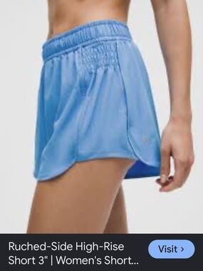 Lululemon Ruched-Side High-Rise Short 3" RARE Pool Party Blue size XL BRAND NEW